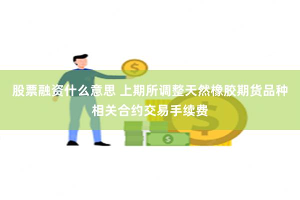 股票融资什么意思 上期所调整天然橡胶期货品种相关合约交易手续费