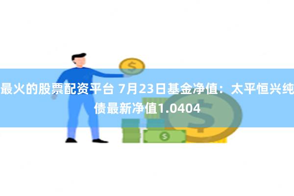 最火的股票配资平台 7月23日基金净值：太平恒兴纯债最新净值1.0404