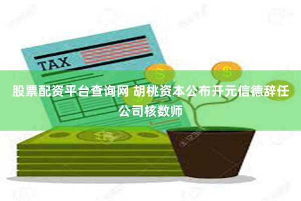 股票配资平台查询网 胡桃资本公布开元信德辞任公司核数师