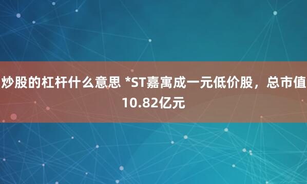 炒股的杠杆什么意思 *ST嘉寓成一元低价股，总市值10.82亿元