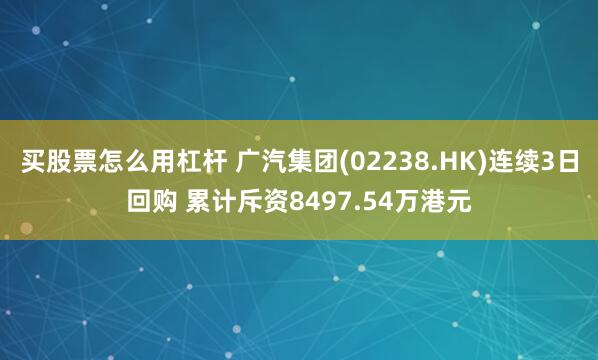 买股票怎么用杠杆 广汽集团(02238.HK)连续3日回购 累计斥资8497.54万港元