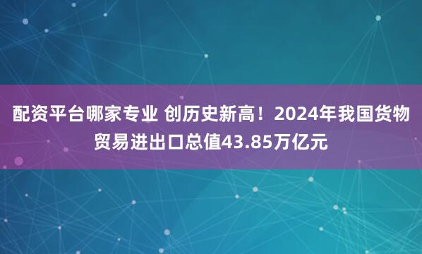 配资平台哪家专业 创历史新高！2024年我国货物贸易进出口总值43.85万亿元