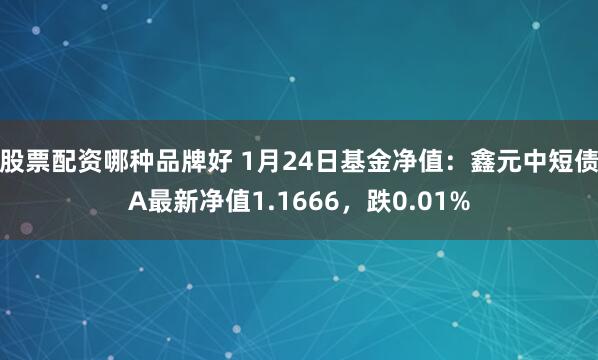 股票配资哪种品牌好 1月24日基金净值：鑫元中短债A最新净值1.1666，跌0.01%